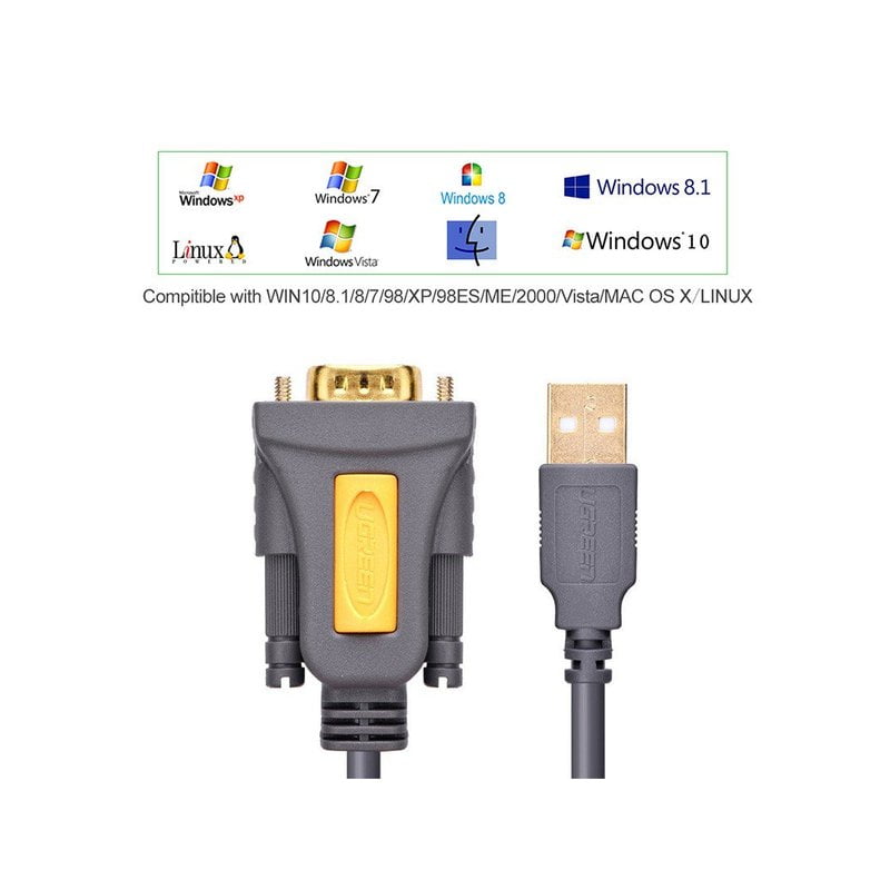 Кабель Ugreen 20223 USB-COM(RS232) 9 pin (F)/FT232RL