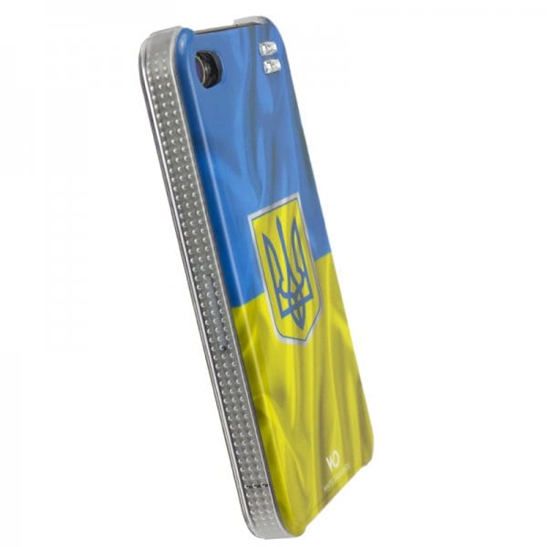 Чохол із кристалами для iPhone 4/4S White Diamonds Flag Ukraine (1110FLA07)