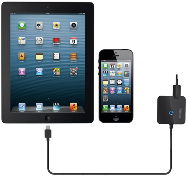 Зарядний пристрій 220V USB 12W iPad / iPhone + кабель Lightning / Trust 19154