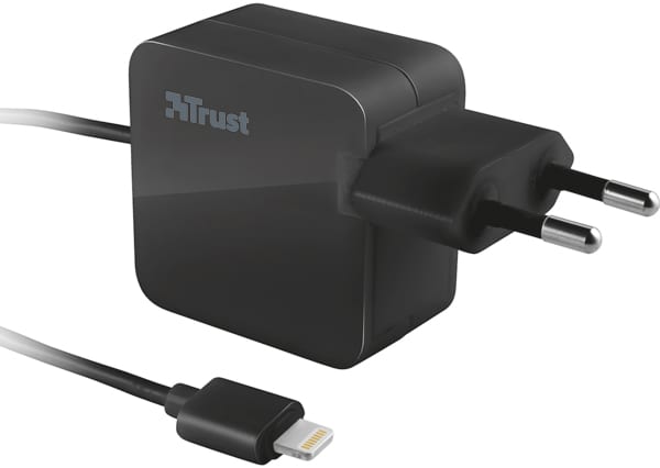 Зарядний пристрій 220V USB 12W iPad / iPhone + кабель Lightning / Trust 19154